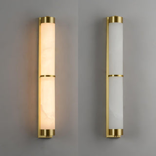 Cylindra Alabaster Brass Wall Light Arkstarhome