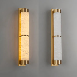 Cylindra Alabaster Brass Wall Light Arkstarhome
