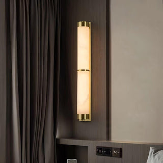 Cylindra Alabaster Brass Wall Light Arkstarhome