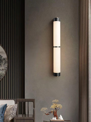 Cylindra Alabaster Brass Wall Light Arkstarhome