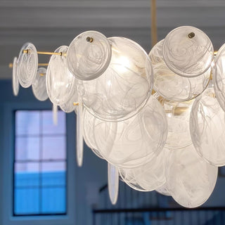 Brass Discs Cascading Chandelier Arkstarhome