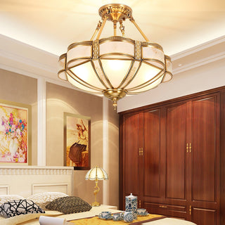 Floral Brass Ceiling Lamp Arkstarhome