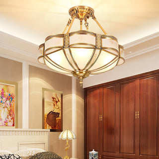 Floral Brass Ceiling Lamp Arkstarhome
