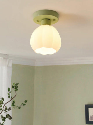 Flower Shaded Semi Flushmount Light Arkstarhome