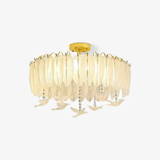 Glass Feather Ceiling Light Arkstarhome