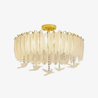 Glass Feather Ceiling Light Arkstarhome