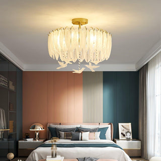 Glass Feather Ceiling Light Arkstarhome