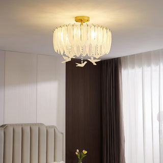 Glass Feather Ceiling Light Arkstarhome