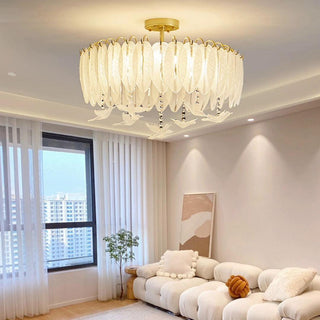 Glass Feather Ceiling Light Arkstarhome