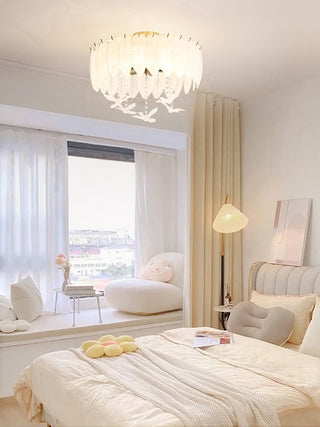 Glass Feather Ceiling Light Arkstarhome