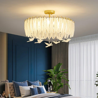 Glass Feather Ceiling Light Arkstarhome