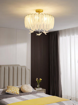Glass Feather Ceiling Light Arkstarhome