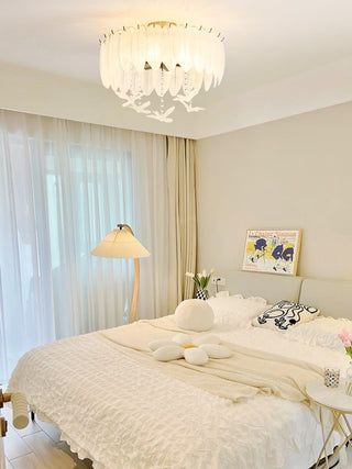 Glass Feather Ceiling Light Arkstarhome