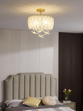 Glass Feather Ceiling Light Arkstarhome