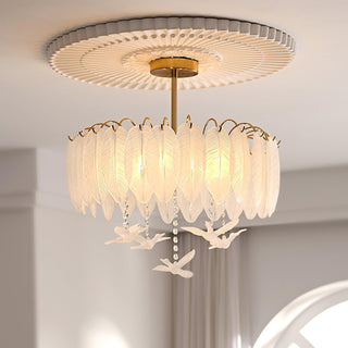 Glass Feather Ceiling Light Arkstarhome