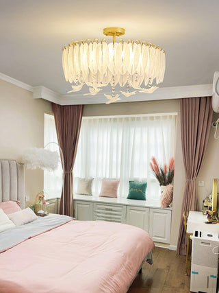 Glass Feather Ceiling Light Arkstarhome