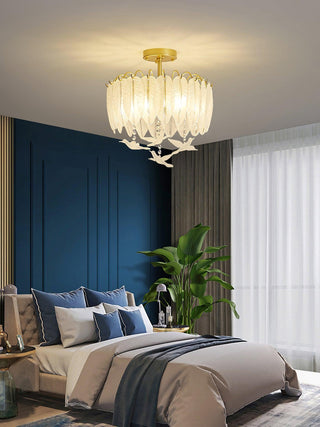 Glass Feather Ceiling Light Arkstarhome