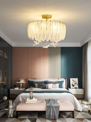 Glass Feather Ceiling Light Arkstarhome