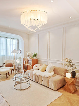 Glass Feather Ceiling Light Arkstarhome