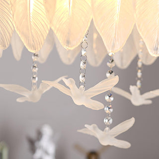 Glass Feather Ceiling Light Arkstarhome