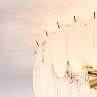 Glass Feather Ceiling Light Arkstarhome