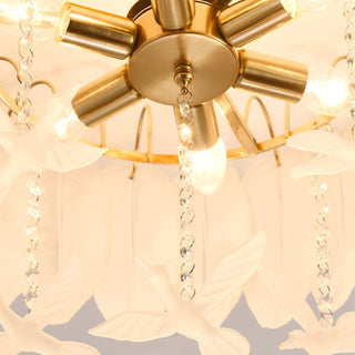 Glass Feather Ceiling Light Arkstarhome