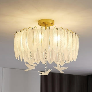 Glass Feather Ceiling Light Arkstarhome