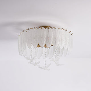 Glass Feather Ceiling Light Arkstarhome