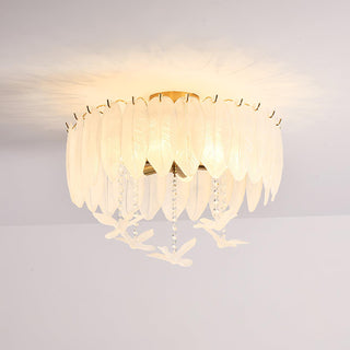 Glass Feather Ceiling Light Arkstarhome