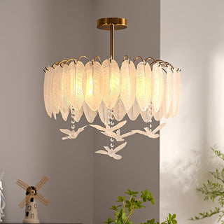 Glass Feather Ceiling Light Arkstarhome