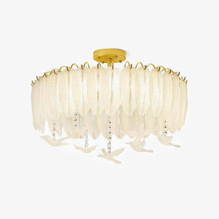 Glass Feather Ceiling Light Arkstarhome