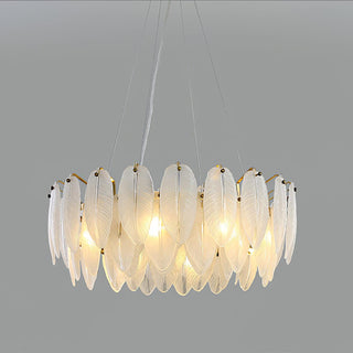 Glass Feather Chandelier Arkstarhome
