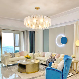 Glass Feather Chandelier Arkstarhome