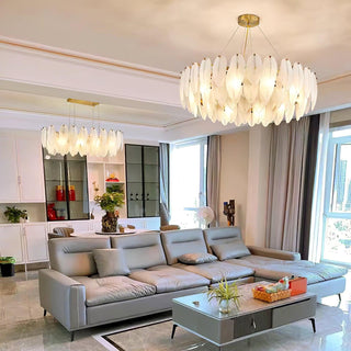 Glass Feather Chandelier Arkstarhome
