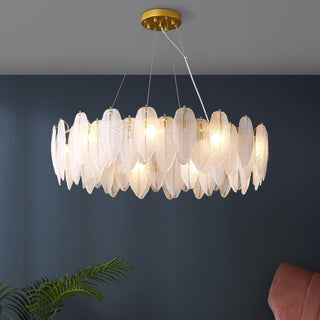 Glass Feather Chandelier Arkstarhome