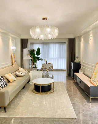 Glass Feather Chandelier Arkstarhome