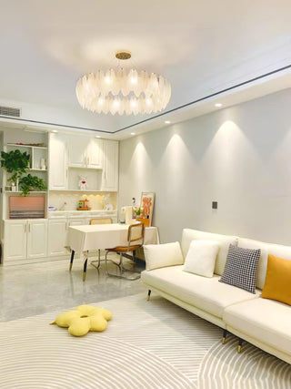 Glass Feather Chandelier Arkstarhome
