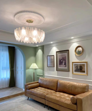 Glass Feather Chandelier Arkstarhome