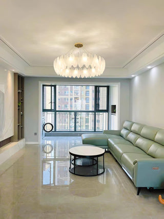 Glass Feather Chandelier Arkstarhome