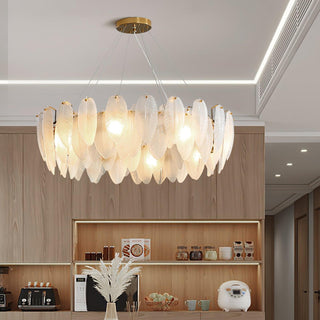 Glass Feather Chandelier Arkstarhome