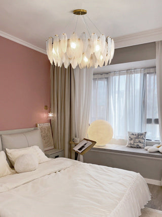 Glass Feather Chandelier Arkstarhome