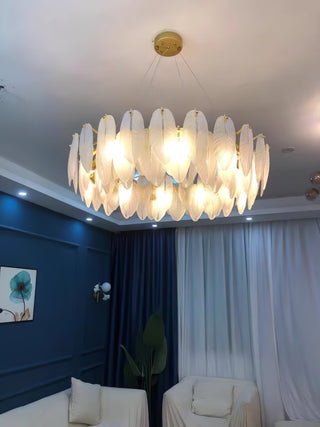 Glass Feather Chandelier Arkstarhome