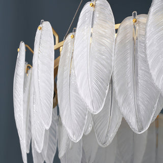 Glass Feather Chandelier Arkstarhome