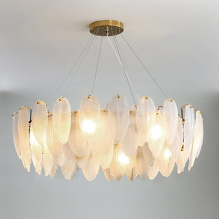 Glass Feather Chandelier Arkstarhome