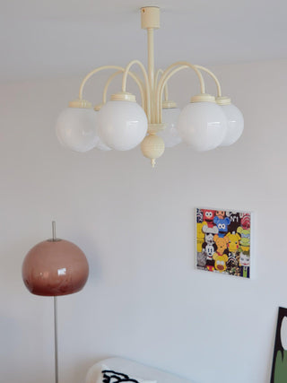 Cream Glass Sphere Chandelier Arkstarhome