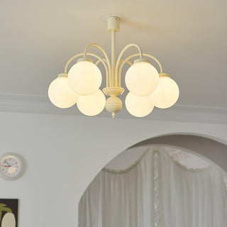 Cream Glass Sphere Chandelier Arkstarhome