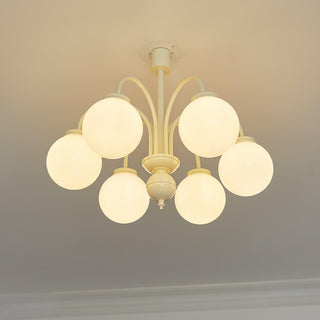 Cream Glass Sphere Chandelier Arkstarhome