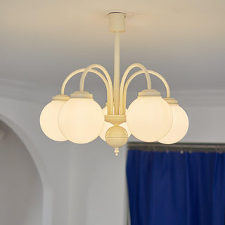 Cream Glass Sphere Chandelier Arkstarhome