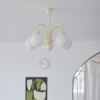 Cream Glass Sphere Chandelier Arkstarhome