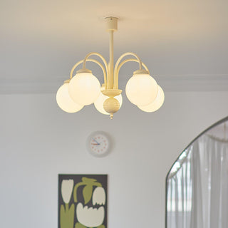 Cream Glass Sphere Chandelier Arkstarhome